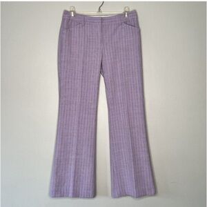 Body By Victoria Purple Pinstripe Flare Leg Pants Size 4 The Christie Fit